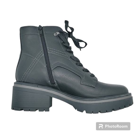 Naturalizer Women's Abbott Lace-Up Lug Heel Zipper Ankle Boots Sz 8.5 Goth Punk - Picture 1 of 16